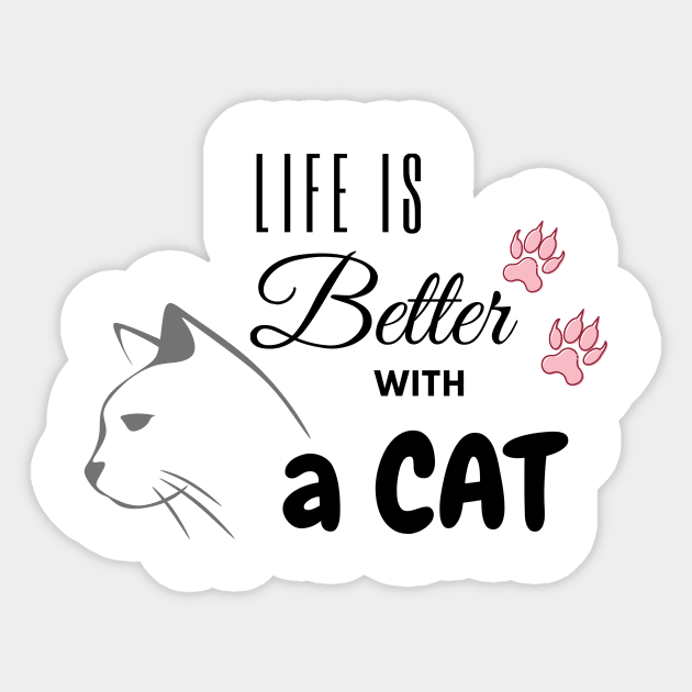 Life is Better with a CAT Sticker by bixxbite